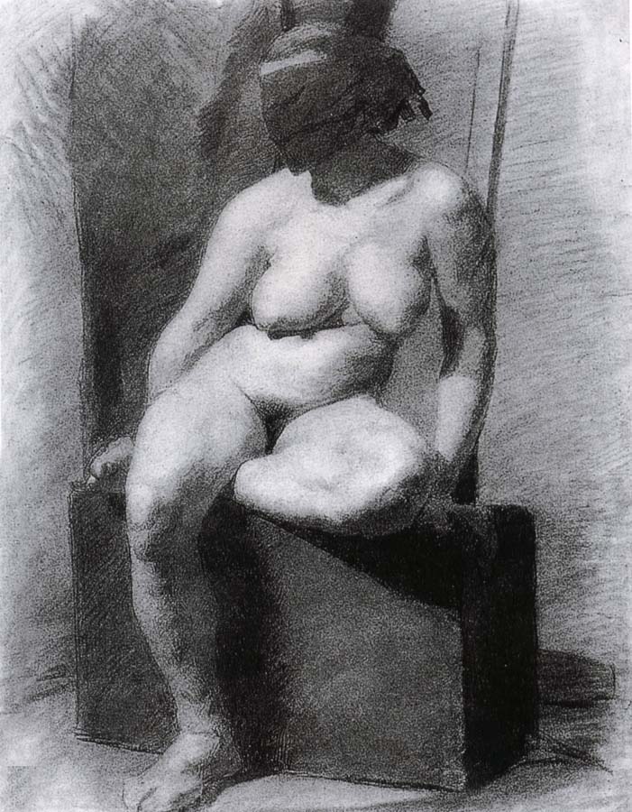 Thomas Eakins The Veiled Nude-s sitting Position